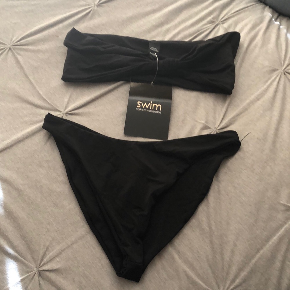 Two piece naked wardrobe swim set